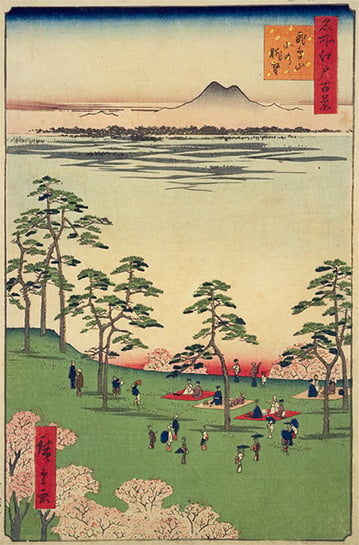 “Meisho Edo hyakkei Asukayama Kita no chobo” [“One Hundred Famous Views of Edo: View to the North from Asukayama”] 