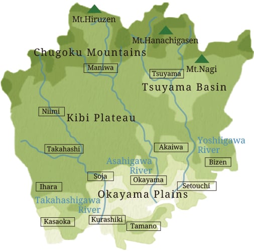 map of okayama