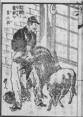 Illustration of animal slaughter by Westerners