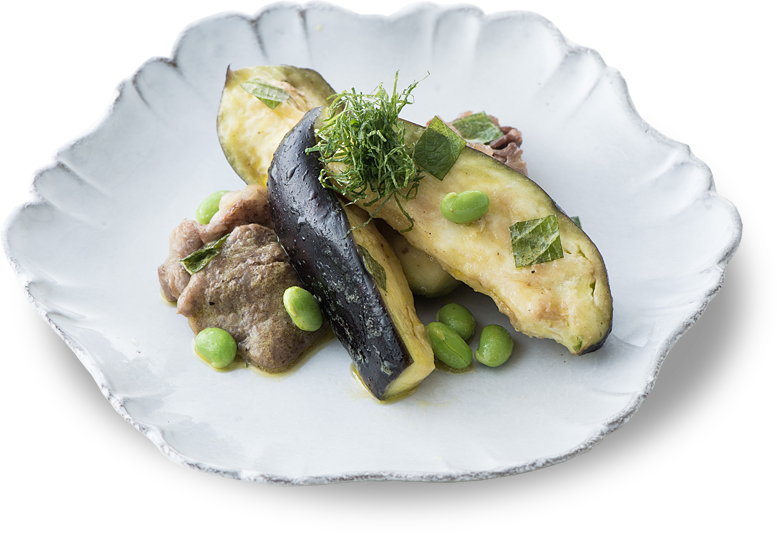 Photo:Beef and mizu-nasu eggplant salad