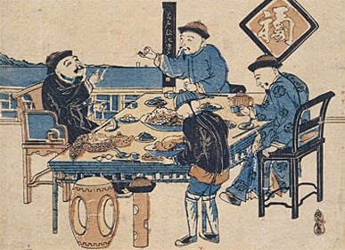 長崎出島 の中国人たちの宴会（長崎歴史文化博物館）